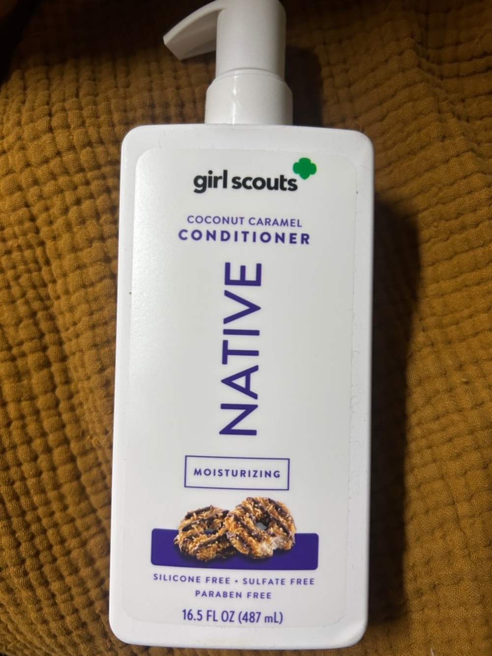 Native Girl Scouts Coconut Caramel Conditioner Pump Bottle - White & Purple